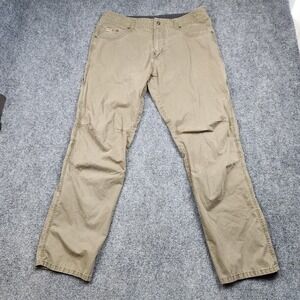 Kuhl Revolvr Pants Mens 38x34 Brown Canvas Stretch Hiking Outdoor Workwear Trail